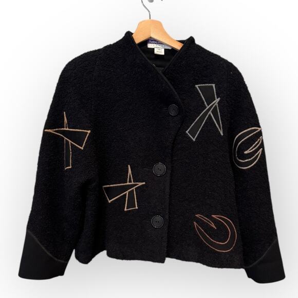MaryLou Ozbolt Storer Jackets & Blazers - VTG MaryLou Ozbolt Storer Abstract Art Wool Jacket Size Small